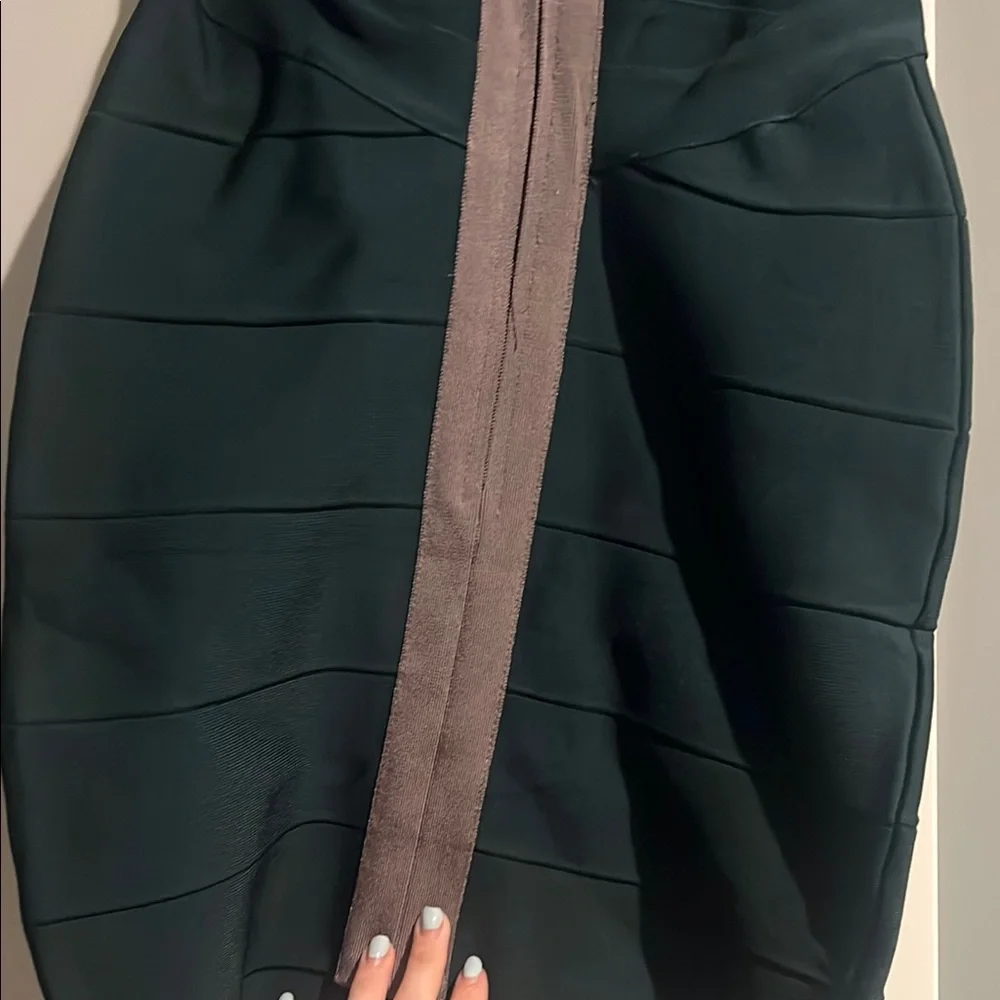 Elegant Green and Gray Women's Dress - Picture 4 of 6